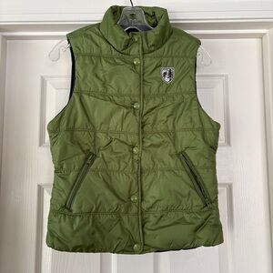 AE olive green puffer vest, M